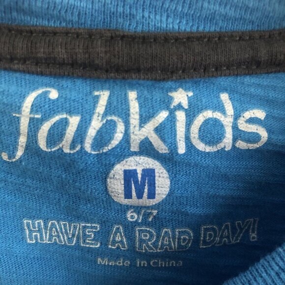 Fabkids Size M 6-7 Blue Long Sleeved Tee - Picture 3 of 6